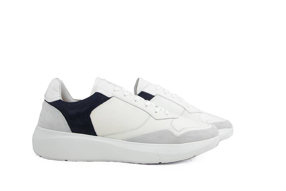 Nubikk Rocky Road Wave White Leather Navy | Gratis Verzending