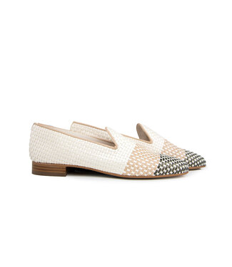 Pertini Pertini Loafer Escalera Bianco Pewter Vlecht