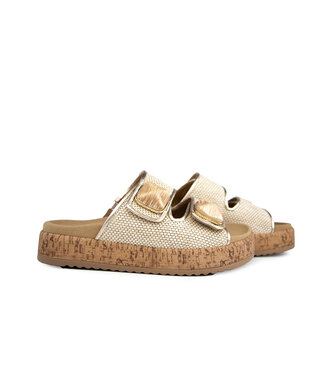 Gabor Gabor Slipper Raffia Natur Champagner