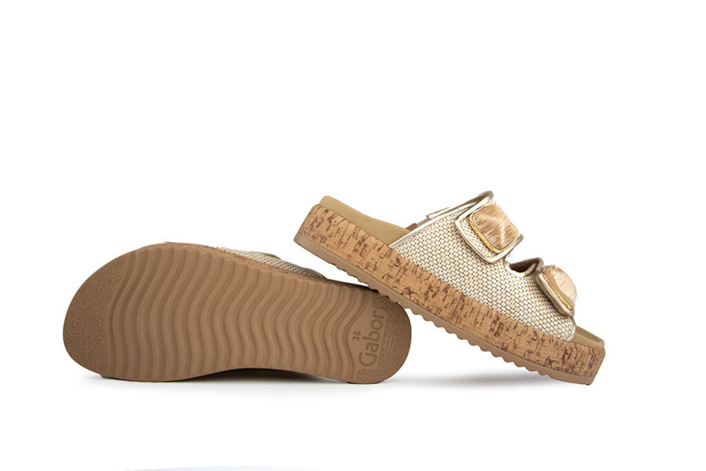 Gabor Gabor Slipper Raffia Natur Champagner
