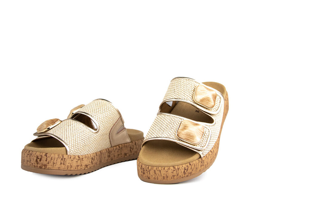 Gabor Gabor Slipper Raffia Natur Champagner