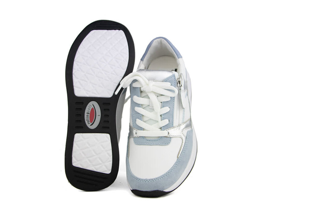 Gabor Gabor Rolling Soft Sneaker Weiss Lagune Silber