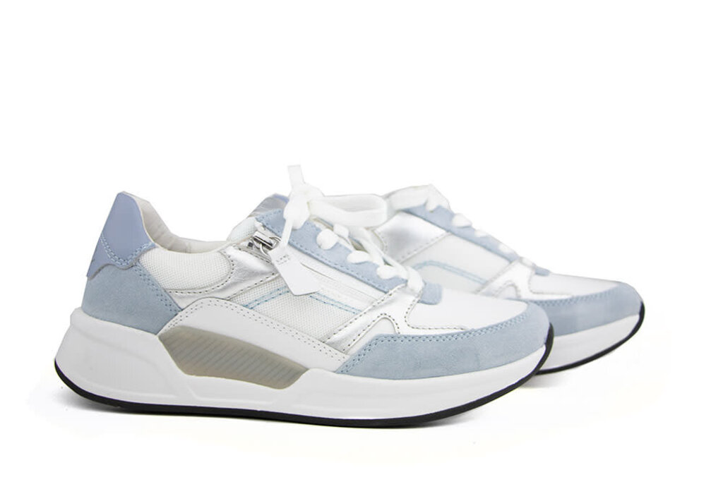 Gabor Gabor Rolling Soft Sneaker Weiss Lagune Silber