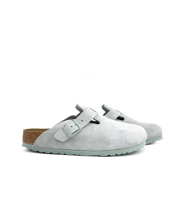 Birkenstock Boston Suede Pure Sage Narrow