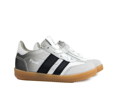 Pinocchio Pinocchio Sneaker Wit Grijs Combi Pinocchio Pinocchio Sneaker Wit Grijs Combi