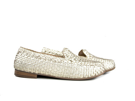 Ara Ara Loafer Platin Metallic Vlecht