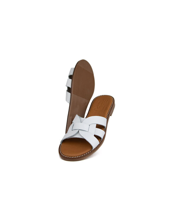 O My Sandals Slipper Vaqueta Blanco White