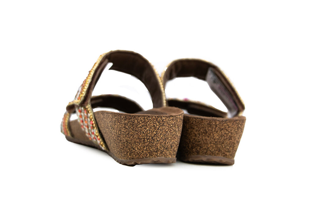 Lazamani Lazamani Beads Two Strap Mules Wedge Multi