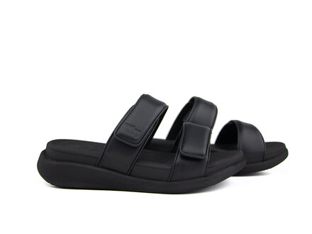 FitFlop FitFlop F-Mode Go Adjustable Flatform All Black FitFlop FitFlop F-Mode Go Adjustable Flatform All Black
