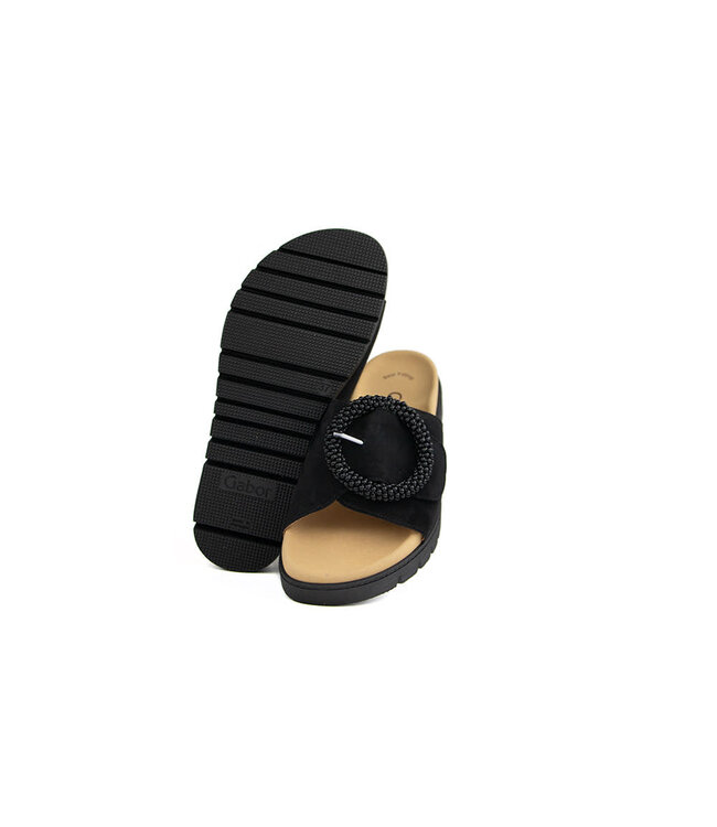 Gabor Slipper Gesp Schwarz Suede