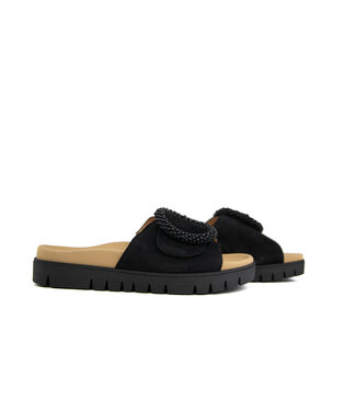 Gabor Gabor Slipper Gesp Schwarz Suede