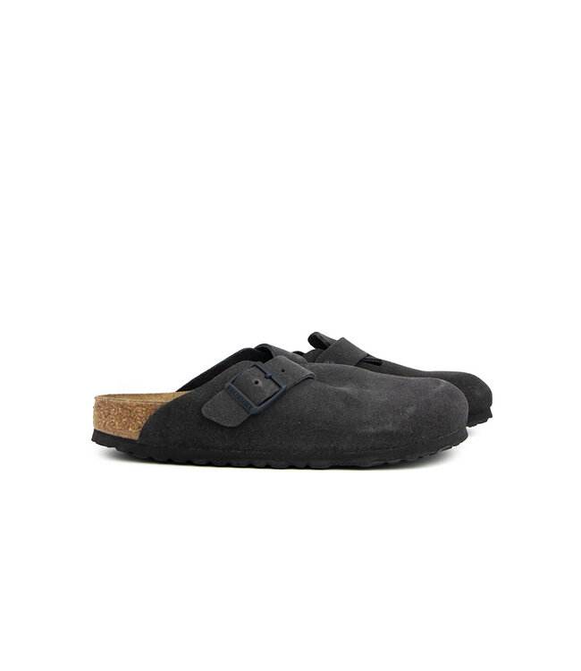 Birkenstock Boston Suede Velvet Grey Narrow