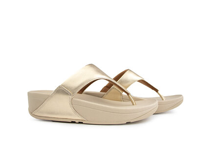 FitFlop FitFlop Lulu Leather Toepost Platino FitFlop FitFlop Lulu Leather Toepost Platino