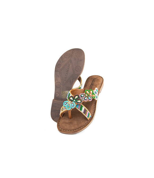 Lazamani Slipper Beads Flower Multi