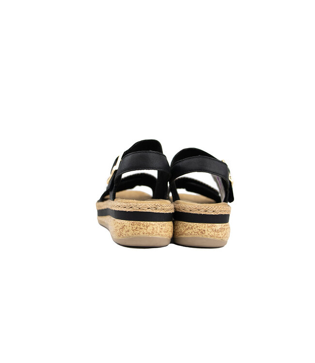 Rieker Sandaal Schwarz Natur Rimo Laguno