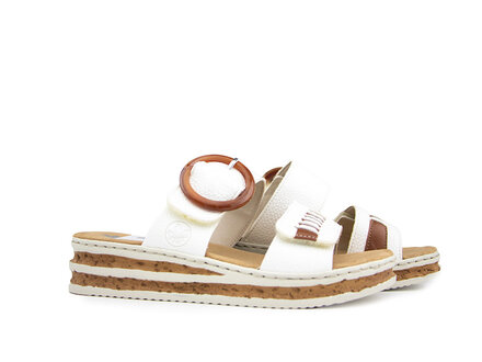 Rieker Rieker Slipper Bogota Weiss Nuss Rieker Rieker Slipper Bogota Weiss Nuss