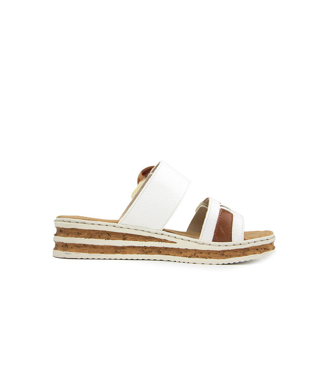 Rieker Slipper Bogota Weiss Nuss