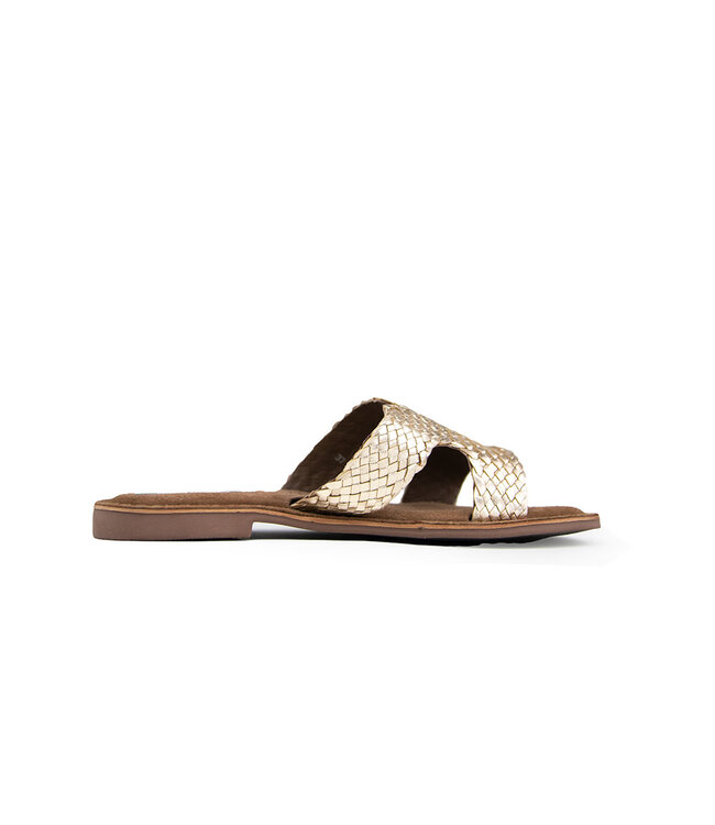 Lazamani Slipper Goud Vlecht