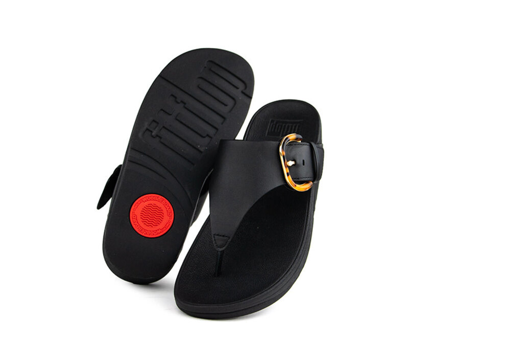 FitFlop FitFlop Lulu Resin Buckle Toe Post All Black