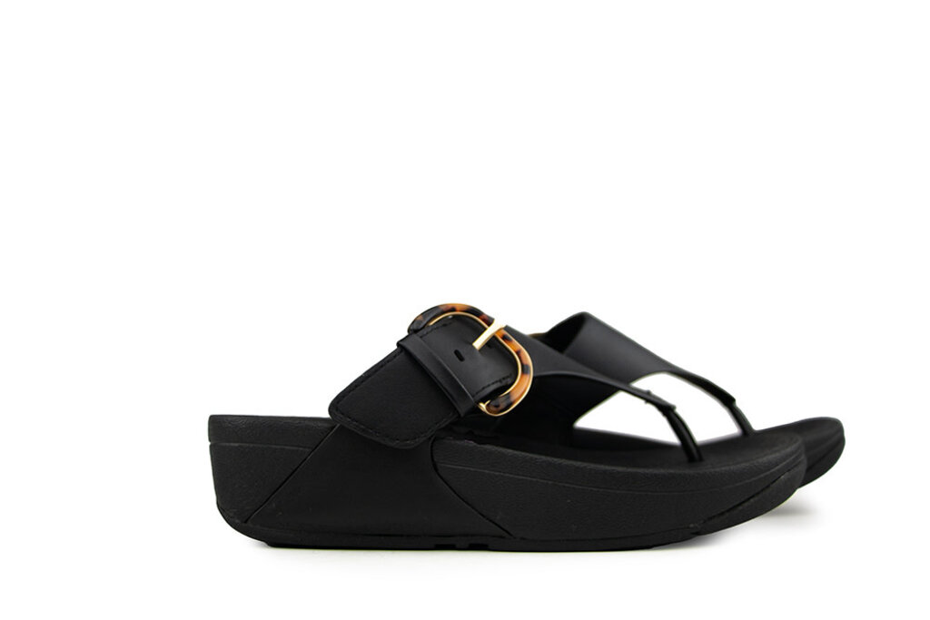 FitFlop FitFlop Lulu Resin Buckle Toe Post All Black