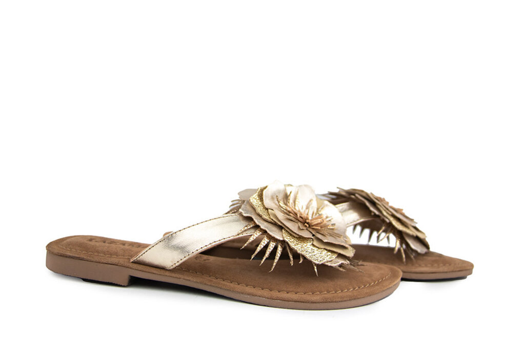 Lazamani Lazamani Slipper Flower Goud Metallic