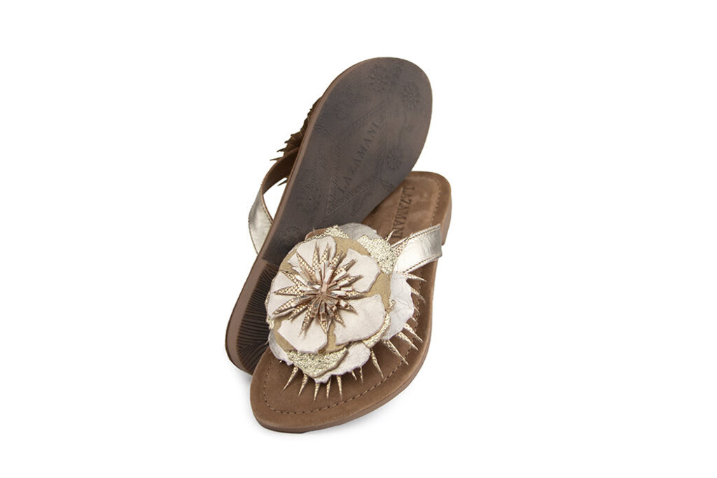 Lazamani Lazamani Slipper Flower Goud Metallic