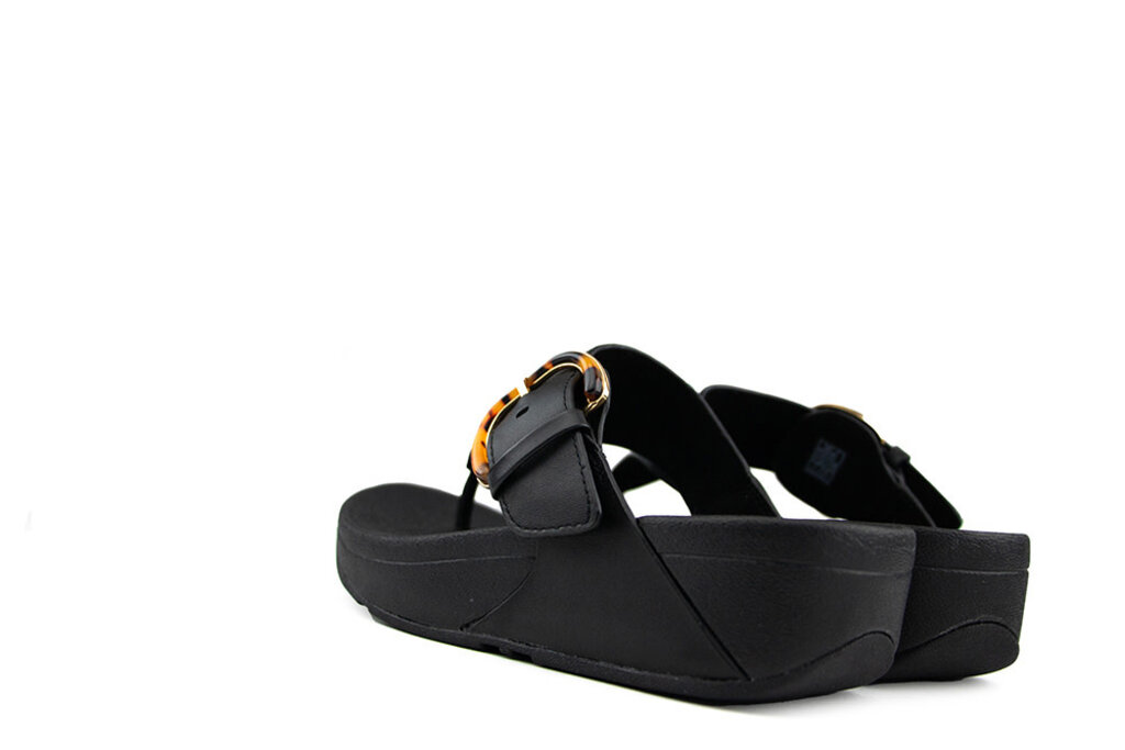 FitFlop FitFlop Lulu Resin Buckle Toe Post All Black