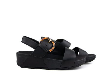 FitFlop Fitflop Lulu Resin Buckle Back Strap Sandal Black FitFlop Fitflop Lulu Resin Buckle Back Strap Sandal Black