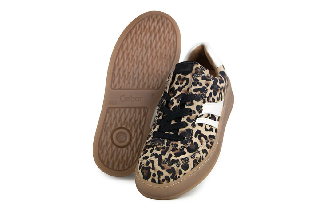 Gabor Gabor Sneaker Natur Latte Schwarz Print