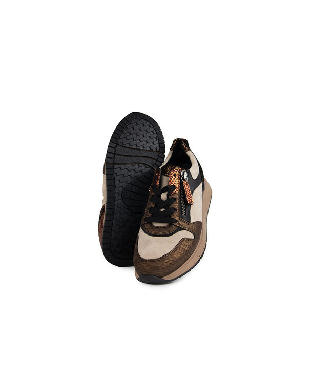 Gabor Sneaker Savanne Bronce Lizard Metal