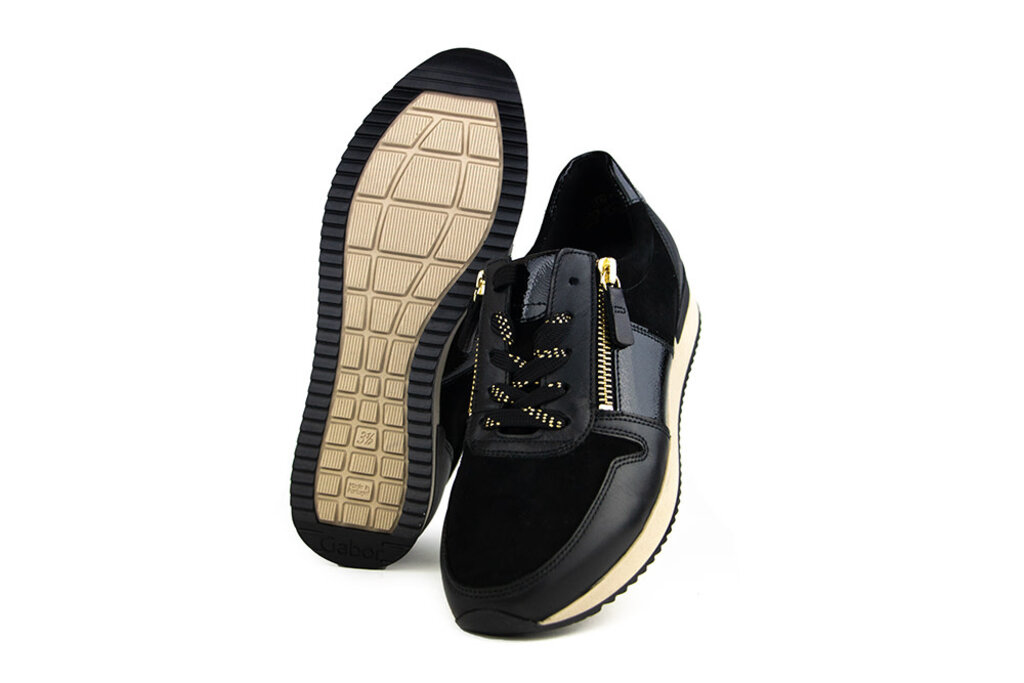 Gabor Gabor Sneaker Schwarz Lack Gold