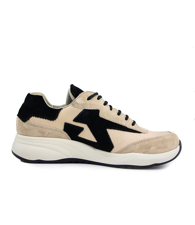 Durea Sneaker Seppia Taupe Zwart