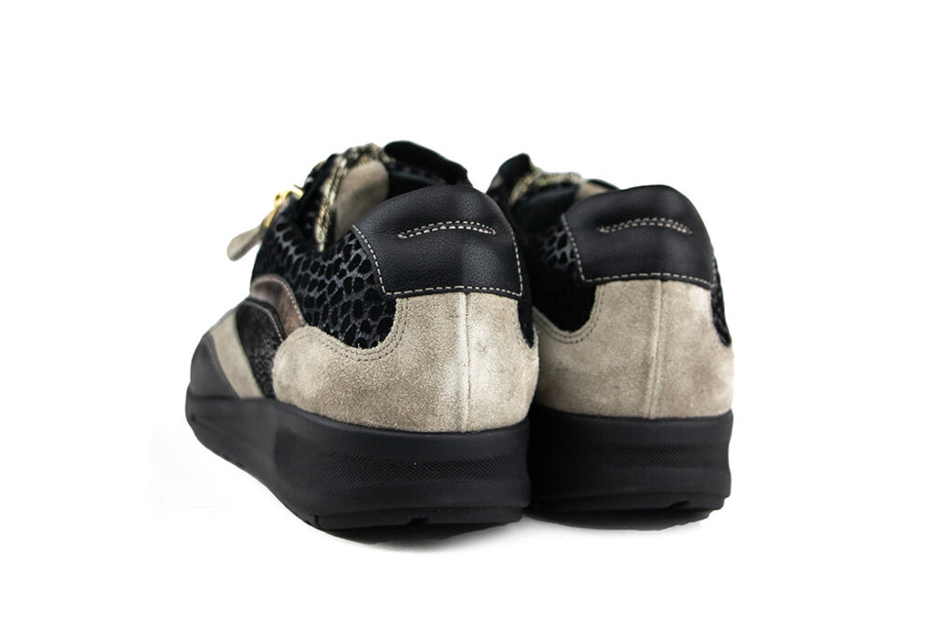 Durea Durea Sneaker Zwart Goud Walnoot