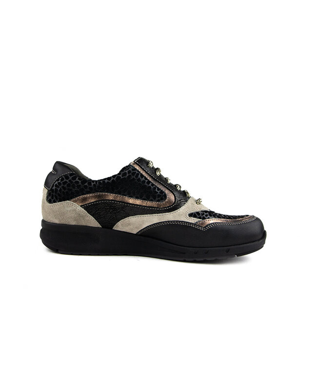 Durea Sneaker Zwart Goud Walnoot