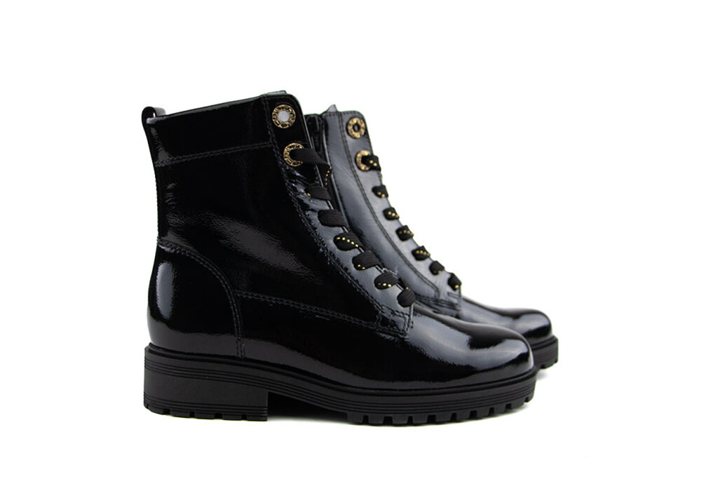 Gabor Gabor Veterboot Schwarz Knautschlack
