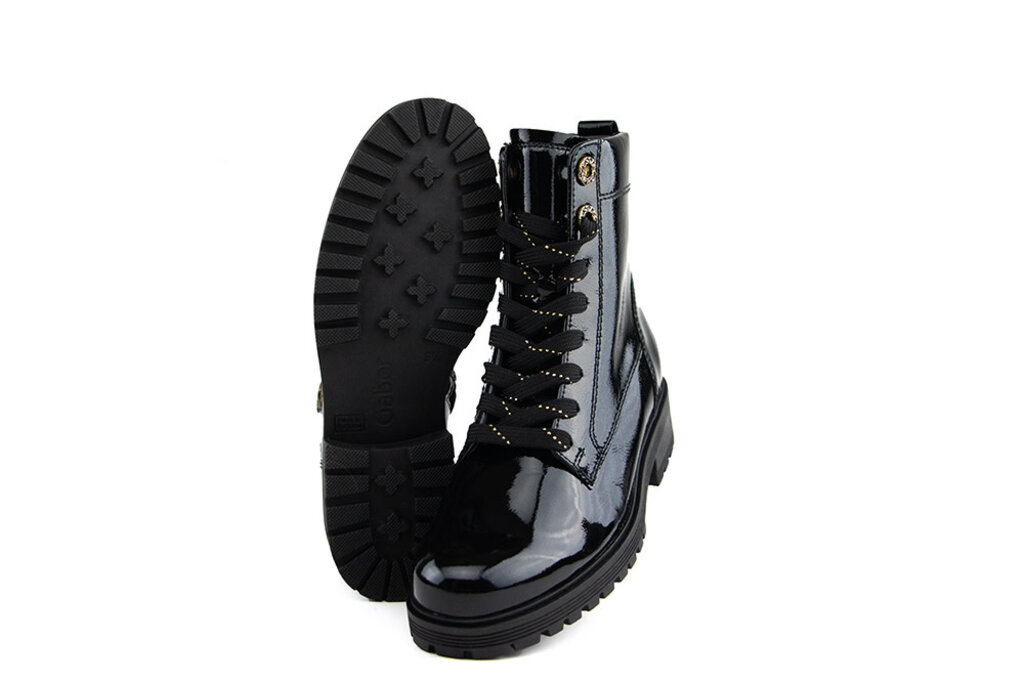Gabor Gabor Veterboot Schwarz Knautschlack