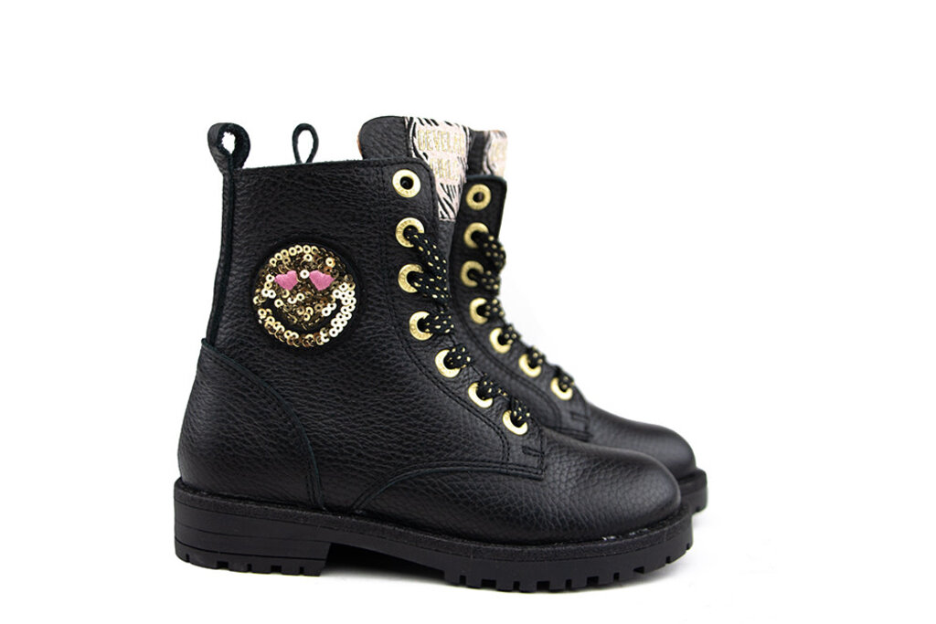 Develab Develab Veterboot Black Nappa Smiley