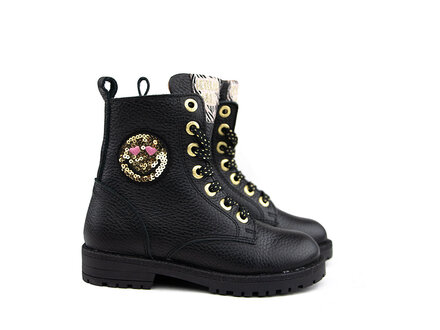 Develab Develab Veterboot Black Nappa Smiley Develab Develab Veterboot Black Nappa Smiley