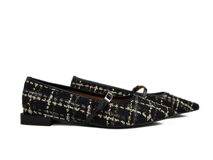 Ángel Alarcón Ángel Alarcón Bandschoen Tweed Black Ángel Alarcón Ángel Alarcón Bandschoen Tweed Black