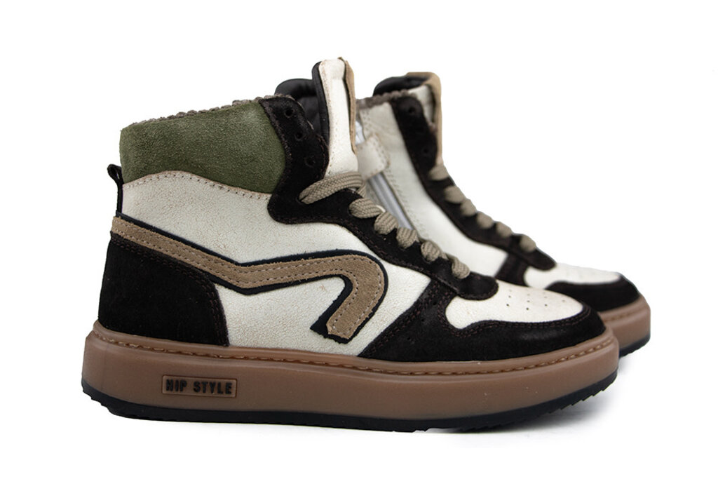 HIP Hip Hoge Sneaker Donkerbruin Combi