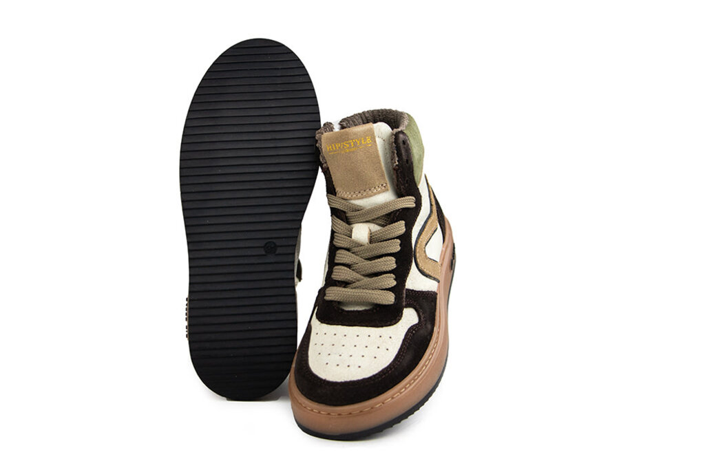 HIP Hip Hoge Sneaker Donkerbruin Combi