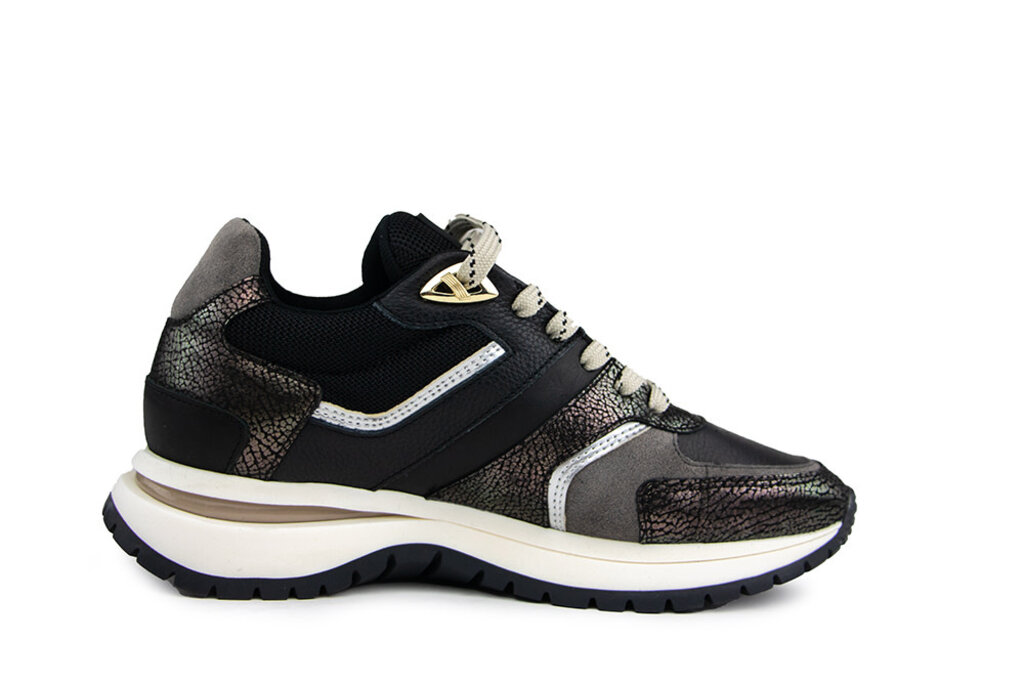 Via Vai Via Vai Sneaker Usher Davina Metallic Combi Nero