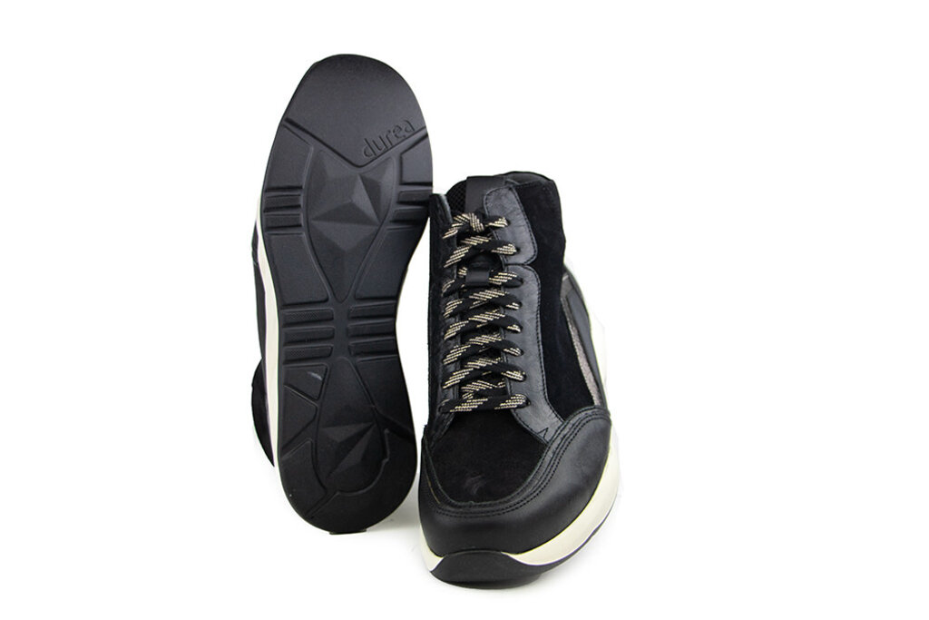 Durea Durea Hoge Sneaker Zwart Mokka