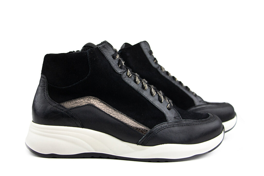 Durea Durea Hoge Sneaker Zwart Mokka