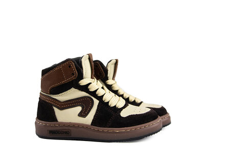 Pinocchio Pinocchio Hoge Sneaker Donkerbruin Combi Pinocchio Pinocchio Hoge Sneaker Donkerbruin Combi