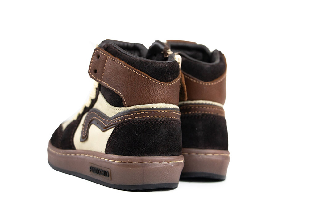 Pinocchio Pinocchio Hoge Sneaker Donkerbruin Combi