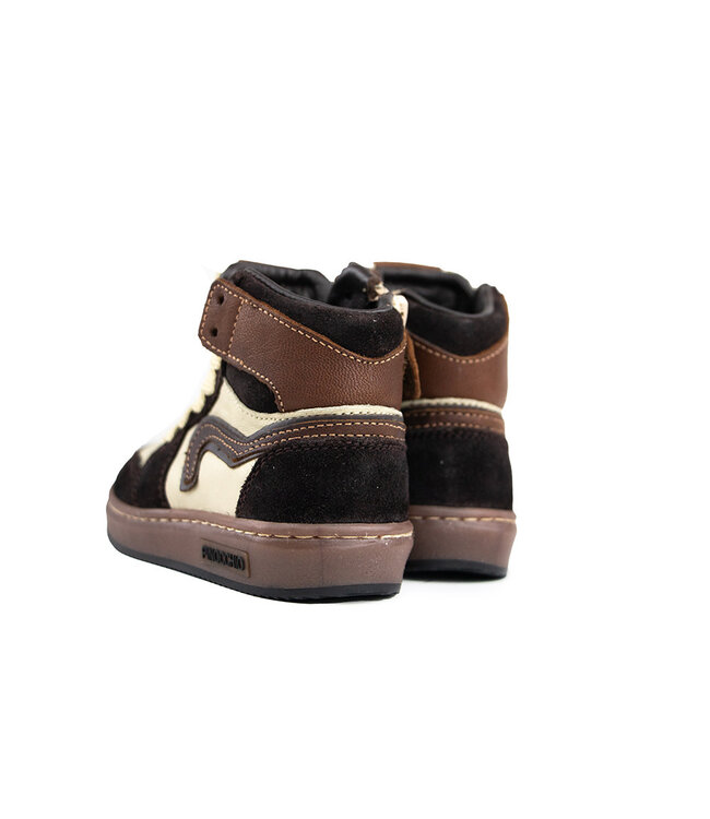 Pinocchio Hoge Sneaker Donkerbruin Combi