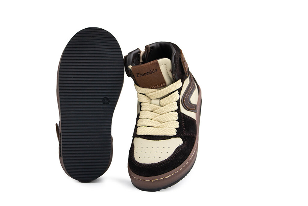 Pinocchio Pinocchio Hoge Sneaker Donkerbruin Combi