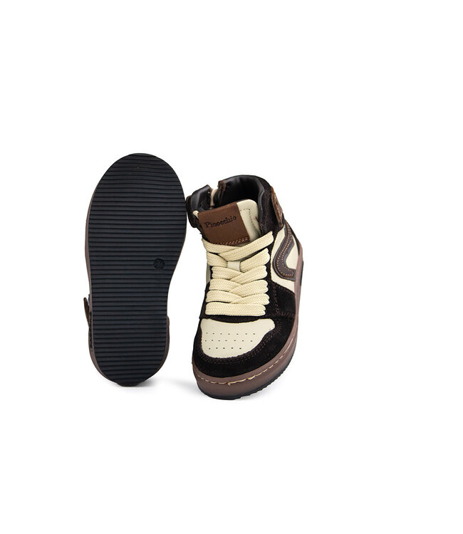 Pinocchio Hoge Sneaker Donkerbruin Combi