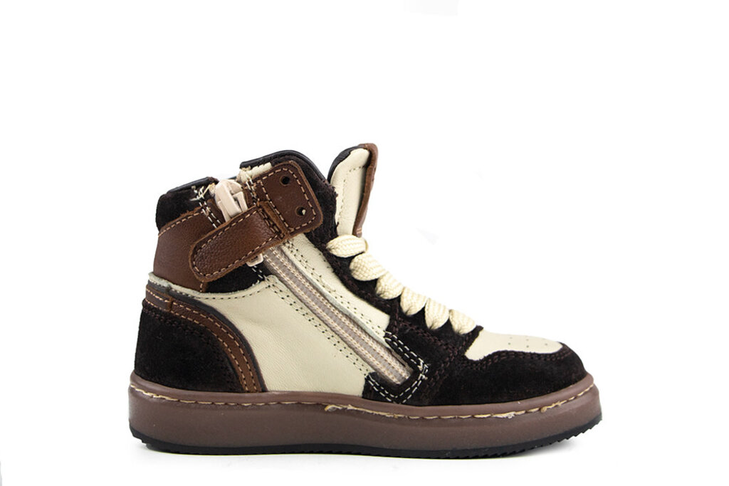 Pinocchio Pinocchio Hoge Sneaker Donkerbruin Combi